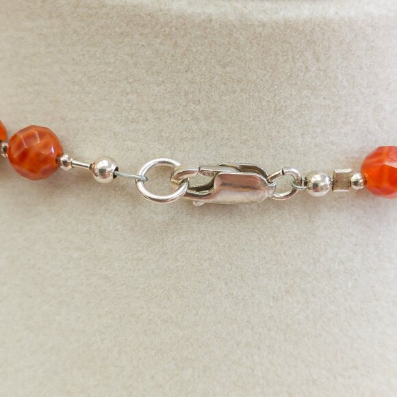 Sterling Dragon-Vein Agate Statement Necklace – 20" - Picture 4 of 7